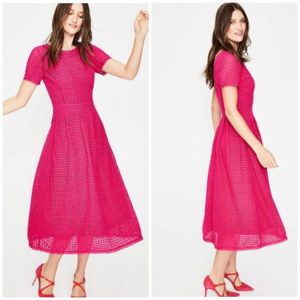 Boden | Julieta Cotton Lace Fit&Flare Midi Dress